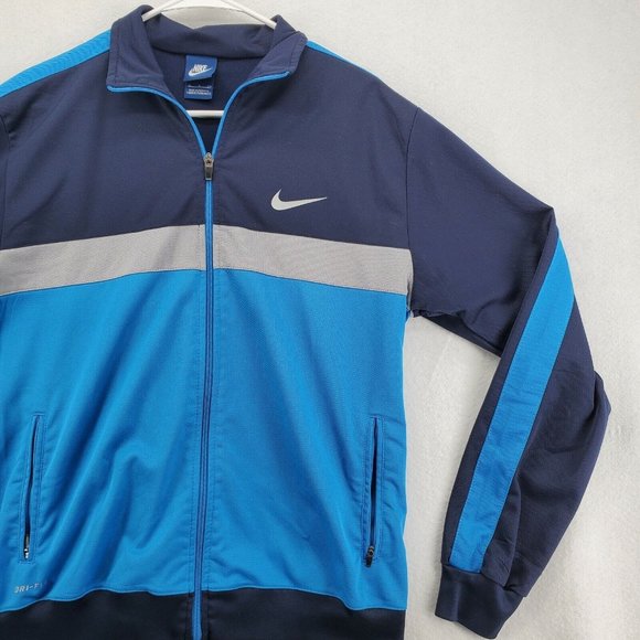 Nike Jacket Women's Dri-Fit Long Sleeve Full Zip Polyester Blend Blue Extra Larg - Picture 6 of 12